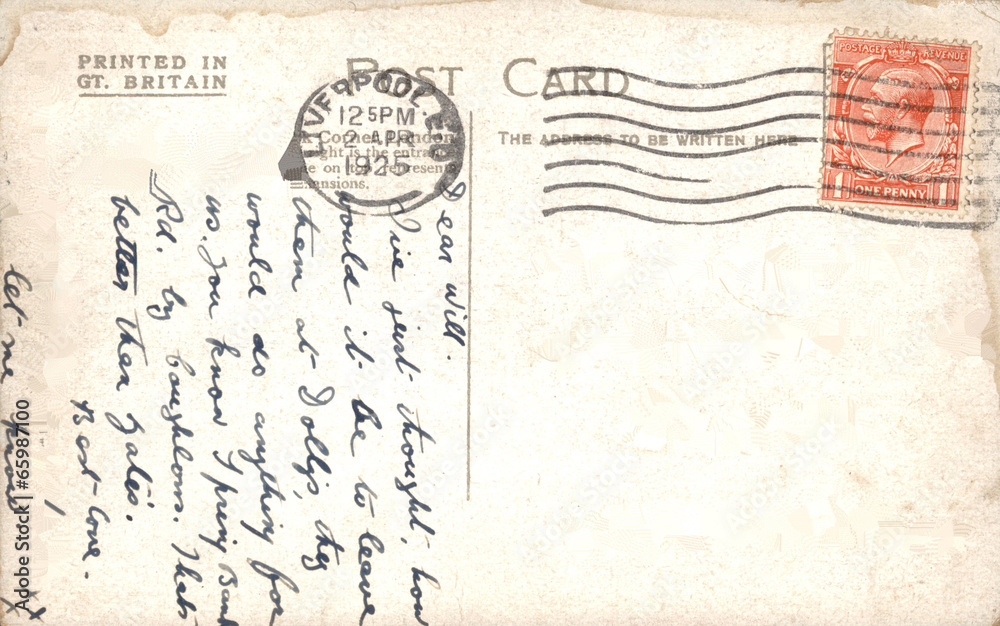 Vintage postcard with handwritten message