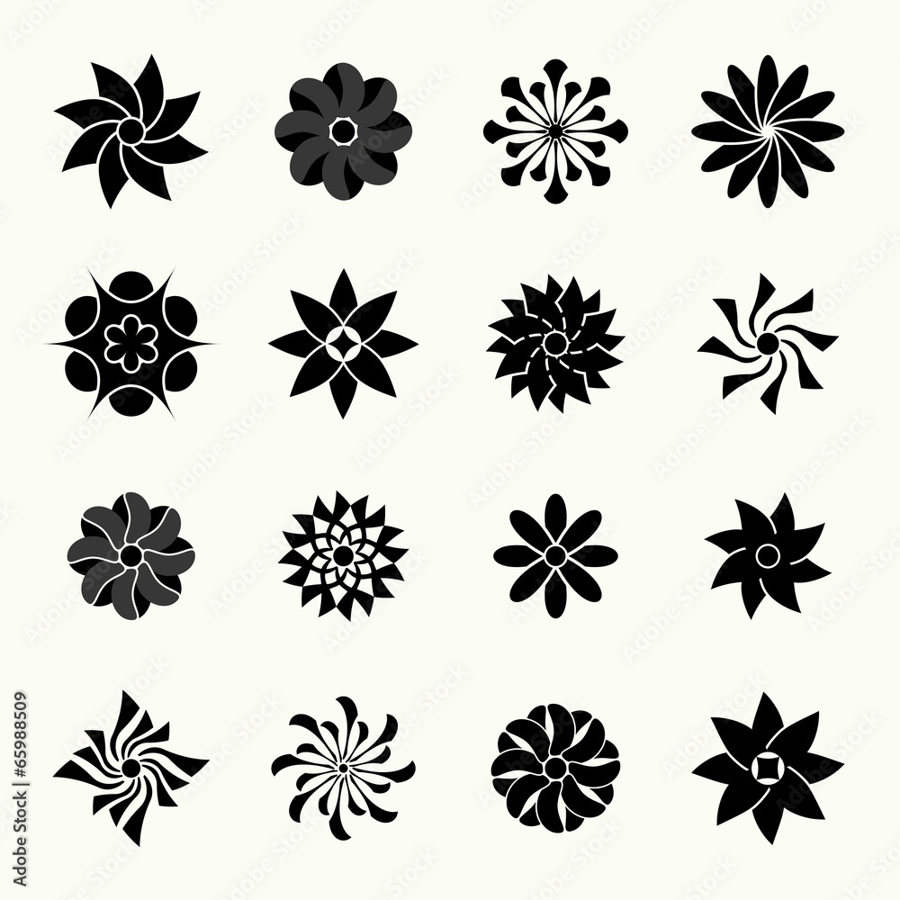silhouettes of vector flowers silhouettes of vector flowers