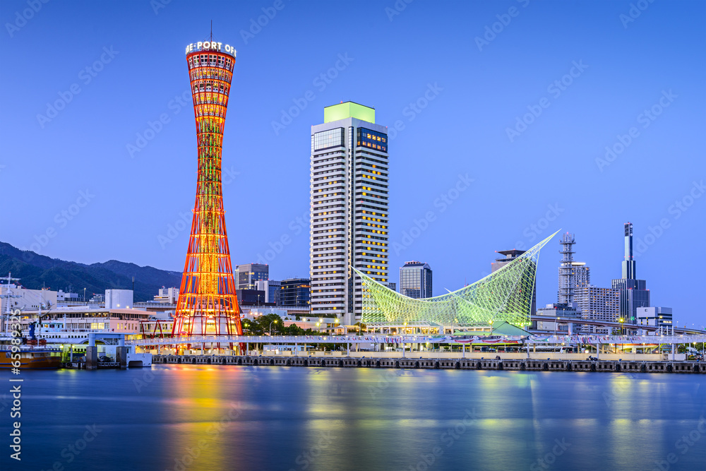 Kobe, Japan at the Port of Kobe - obrazy, fototapety, plakaty 