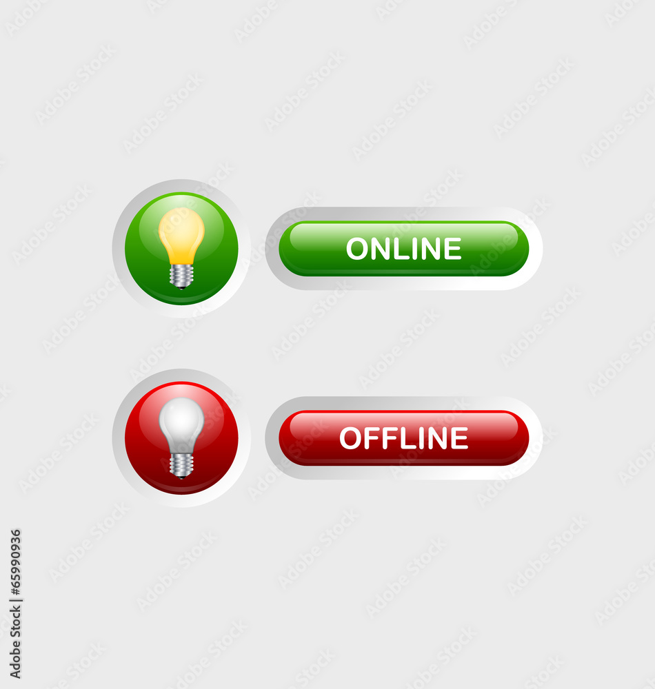 Online and offline buttons Online and offline buttons