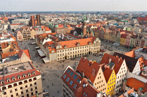 Old town square in Wroclaw, Poland