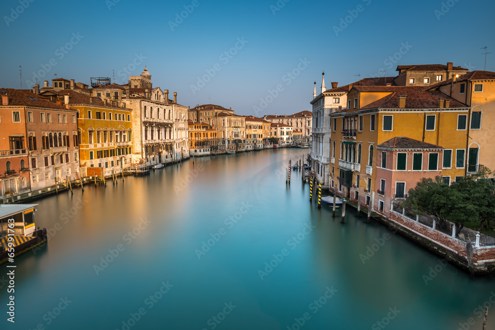 View on Grand Canal and Vaparetto Station from Accademia Bridge