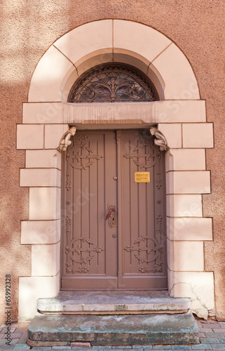 Portal of Danish Embassy (XIX c.) in Riga, Latvia © joymsk
