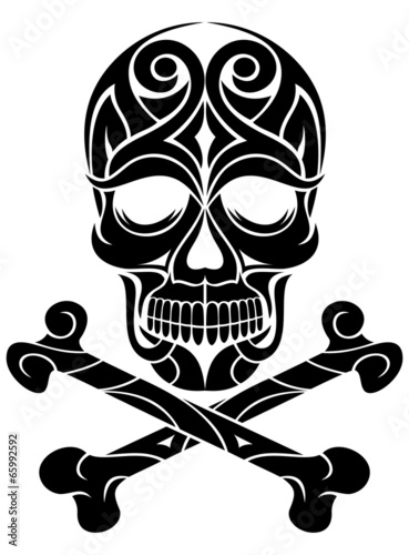artistic tattoo skull and crossbones