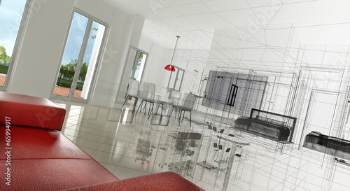 Appartamento, Rendering 3d progetto, interni