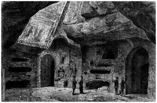 Early Christianity : Catacomb Cemetery (View 19th century)