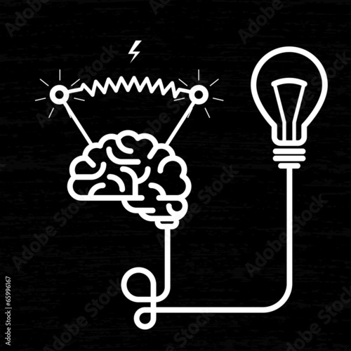 Invention - electricity of brain, light bulb