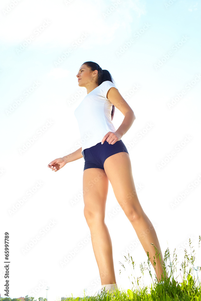 Young woman do sport on a play-ground Young woman do sport on a play-ground