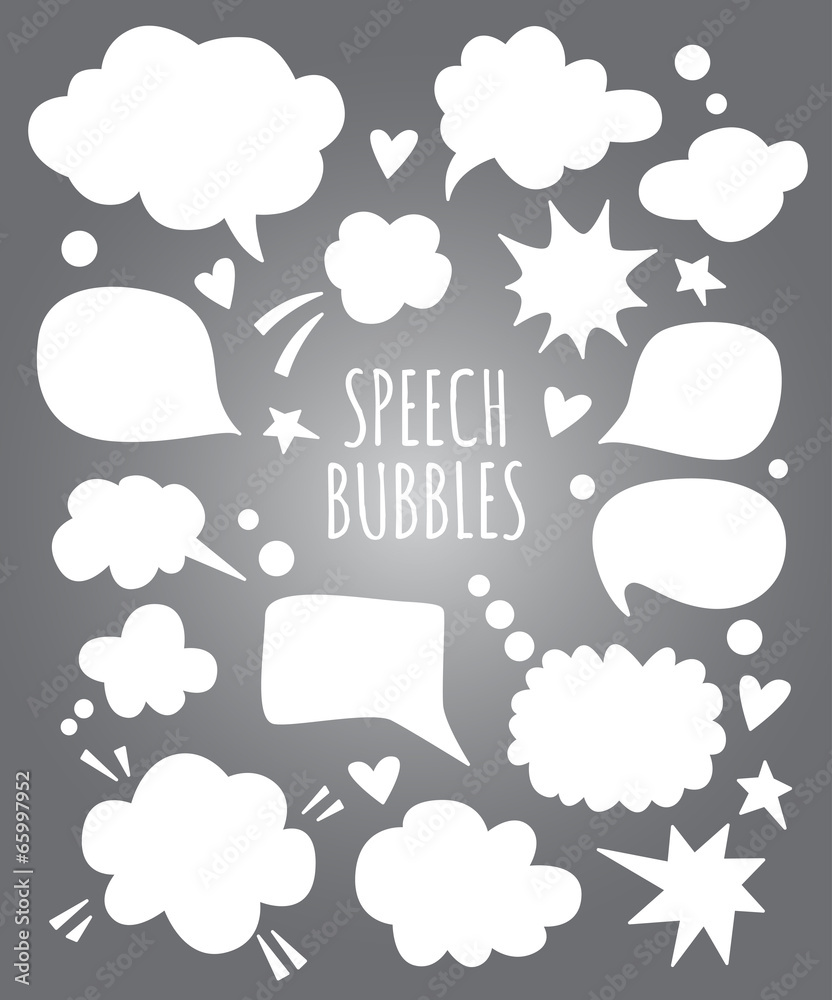 Vector speech bubbles ans thought clouds forms