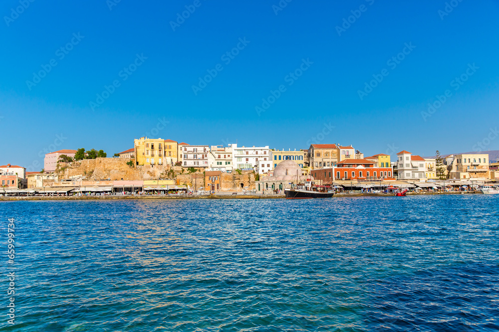 Cityscape and bay in city Chania/Crete/Greece