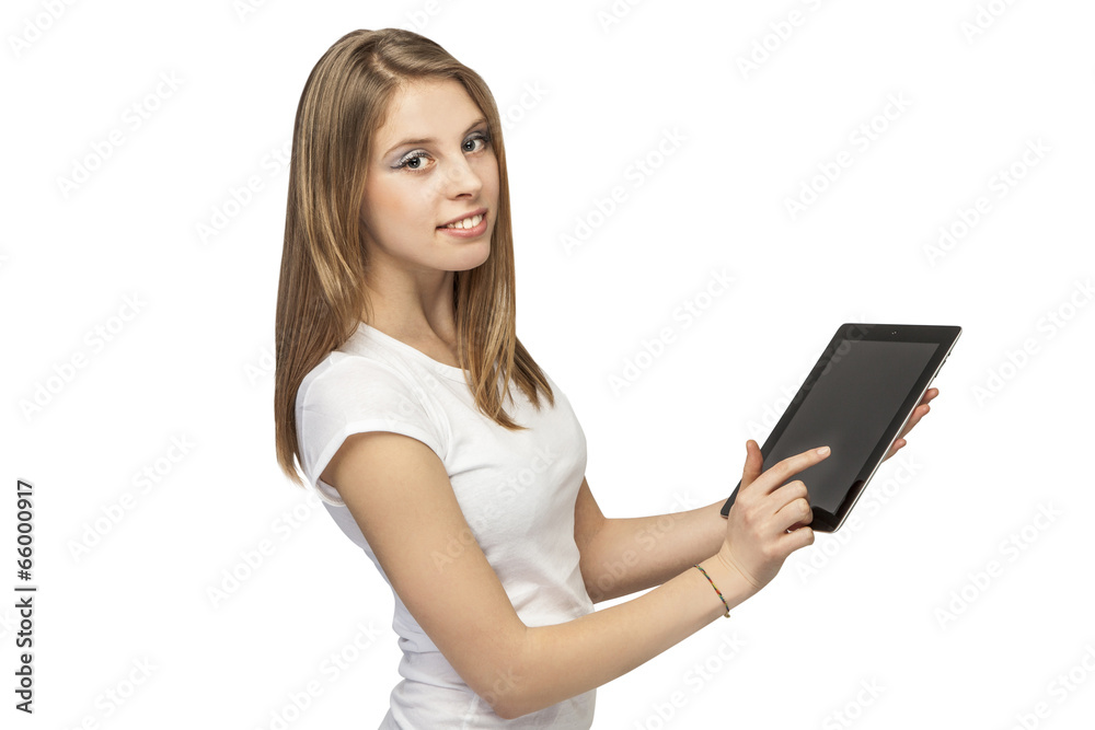 girl with device girl with device