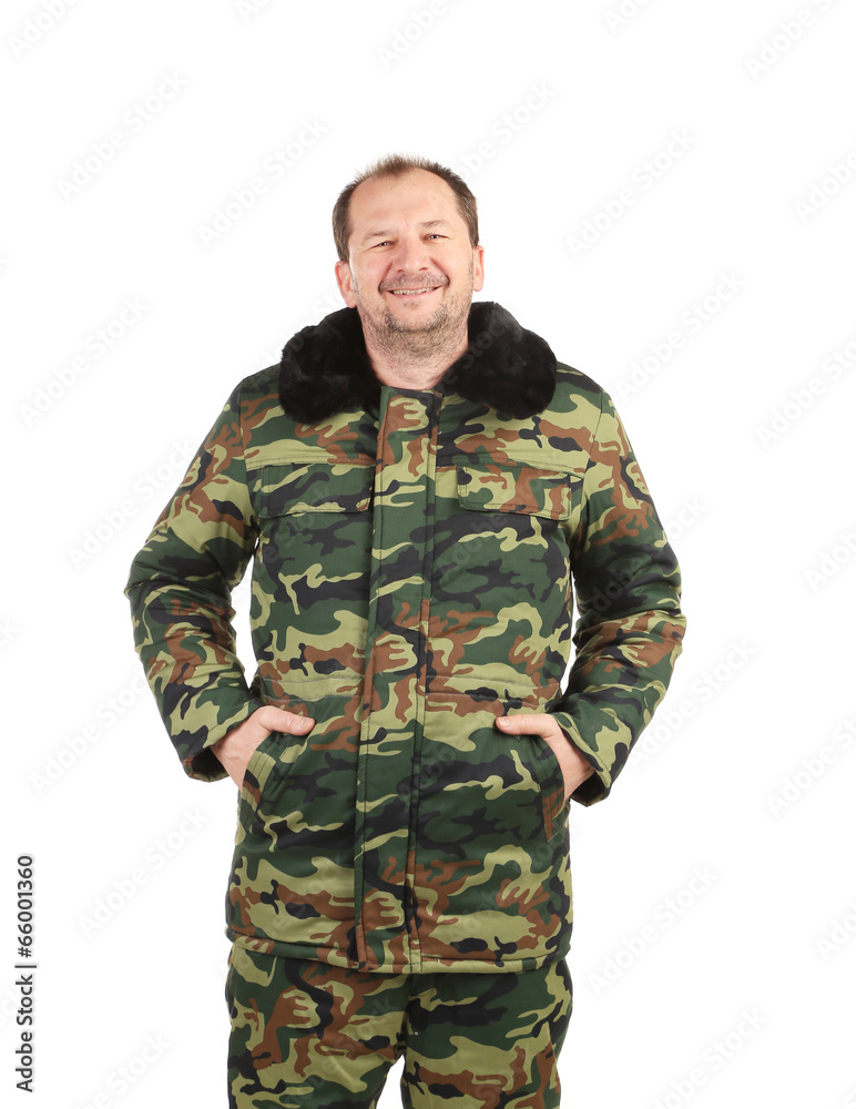 Man in military vest. Man in military vest.