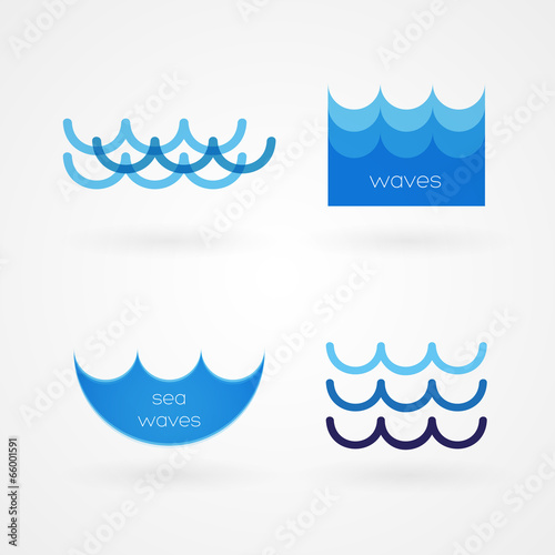Set: sea waves icons