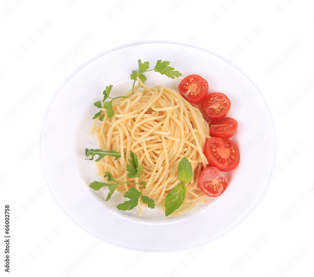 Delicious spaghetti with herbs. Delicious spaghetti with herbs.