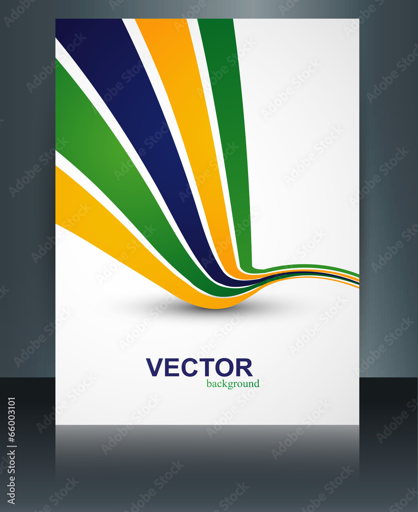 Beautiful Brazil flag template brochure wave concept reflection