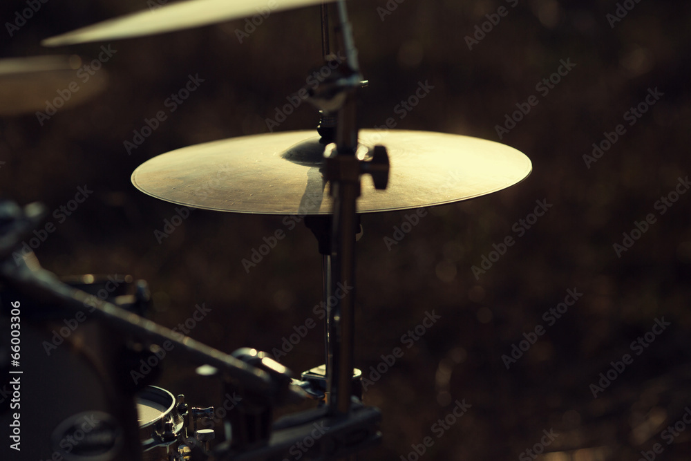 Obraz premium Close up hi-hat on a drum set