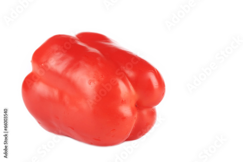 Ripe red bell pepper. © indigolotos