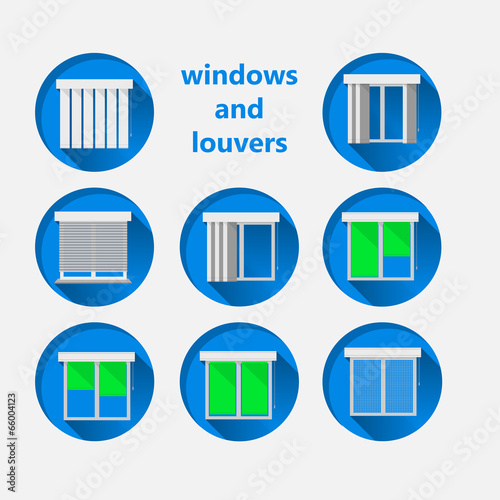 Flat icons for windows and louvers