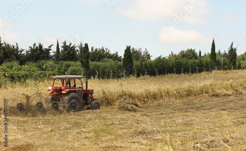 farming with old tractor