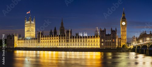 Houses Of Parliament At Night Panorama