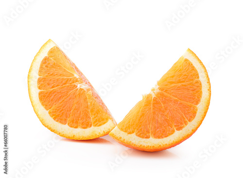 orange slice isolated on nwhite background photo