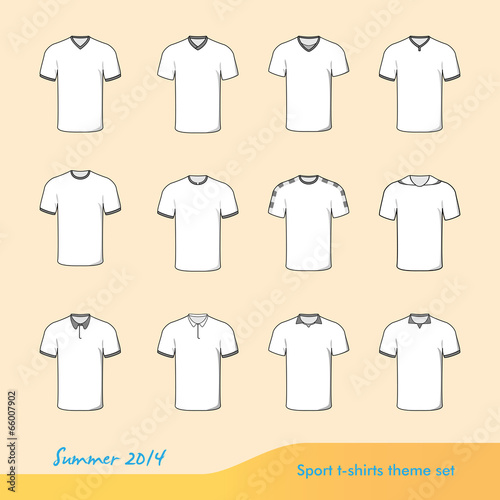 sport t-shirts illustration set for summer 2014