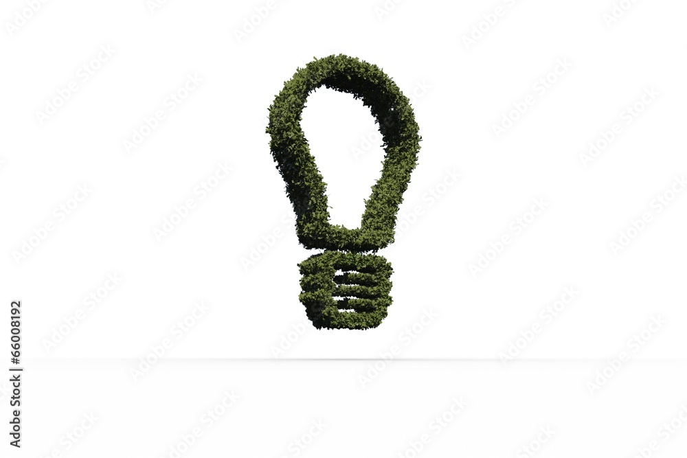 Light bulb made of leaves