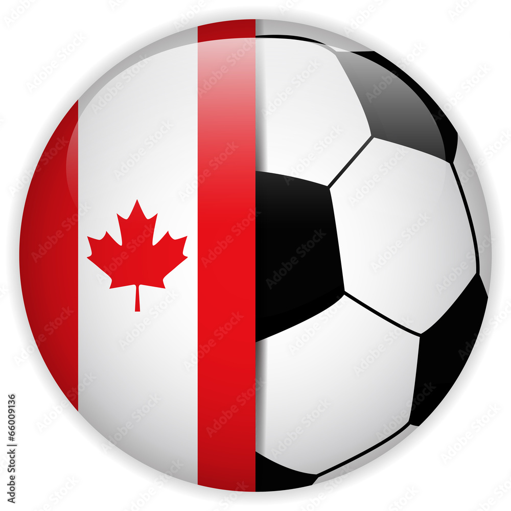 Canada Flag with Soccer Ball Background Canada Flag with Soccer Ball Background