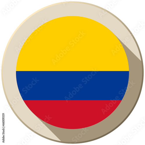 Colombia Flag Button Icon Modern