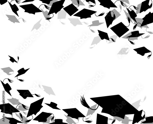 background of graduate caps