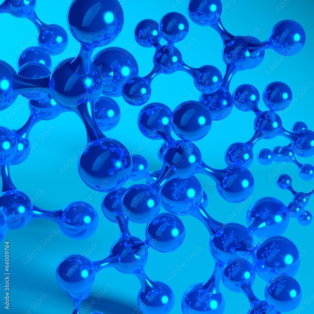 3d blue particles, closeup view 3d blue particles, closeup view