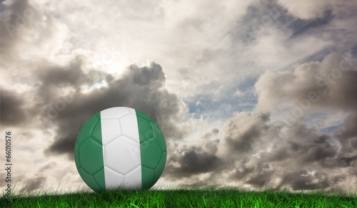 Composite image of football in nigeria colours