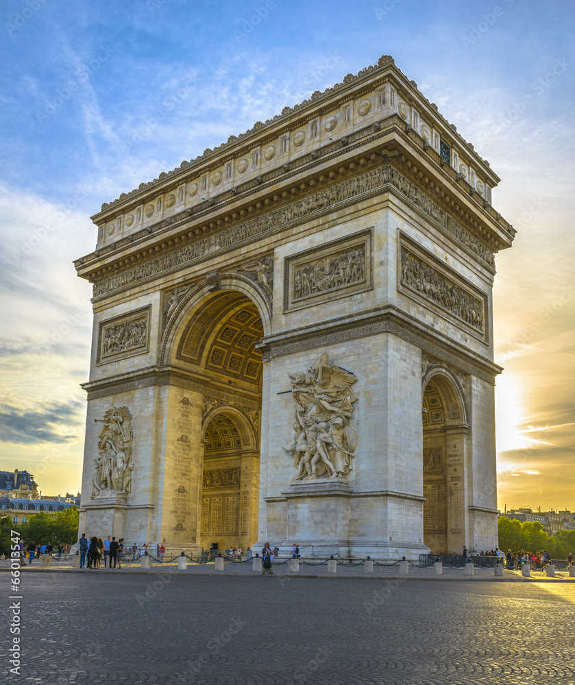 Arc de Triomphe at sunset