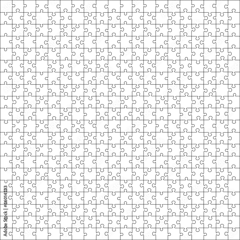 Puzzle template 400 pieces vector, 20x20 Stock Vector | Adobe Stock