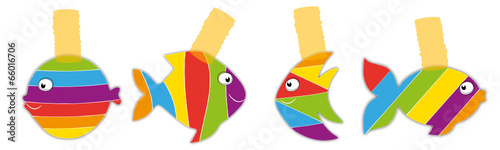 Poissons multicolores