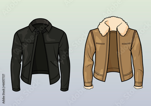Classic and aviator style leather jacket photo