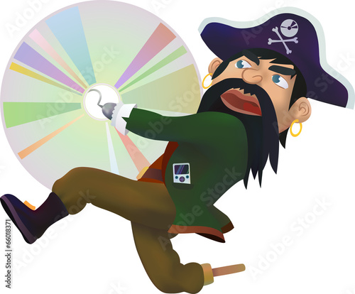 Internet pirate stealing a copyrighted CD