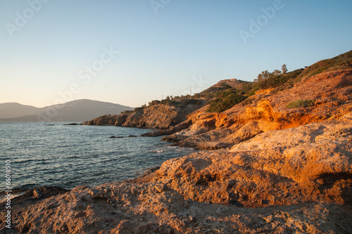 Sunset at Zastani beach, Evbia, Greece photo