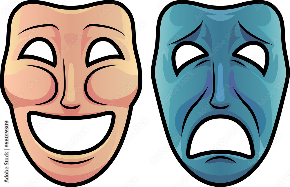 Happy and sad theater masks Happy and sad theater masks