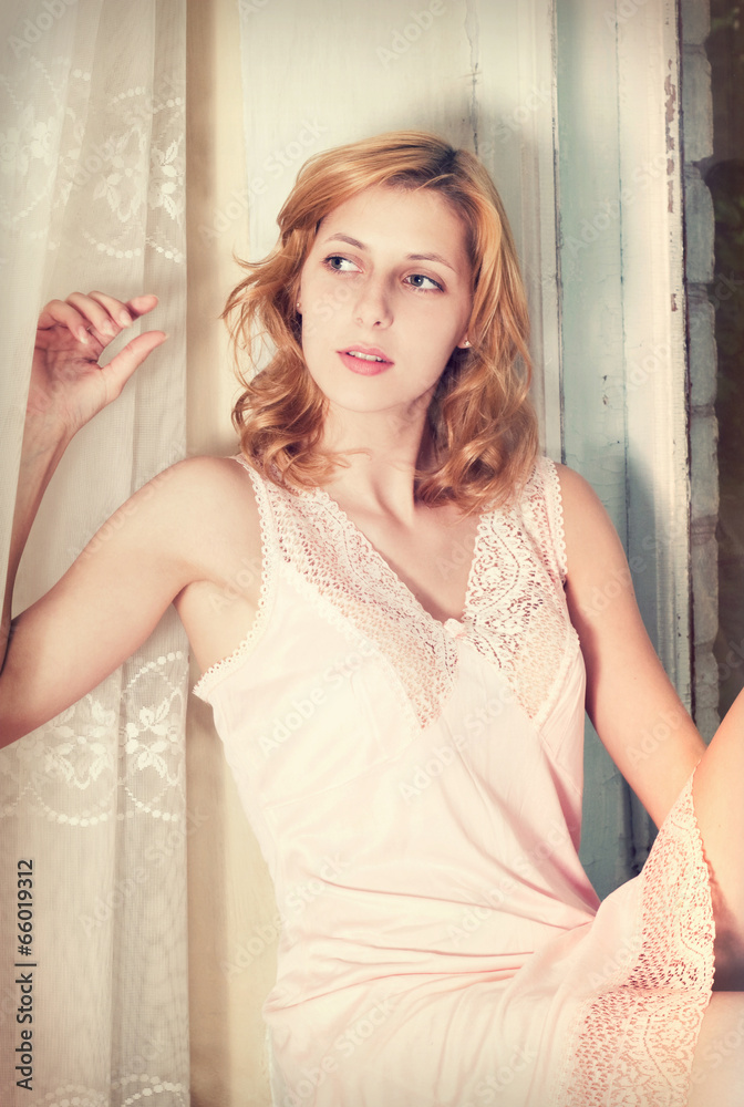 Fototapeta premium girl at the window