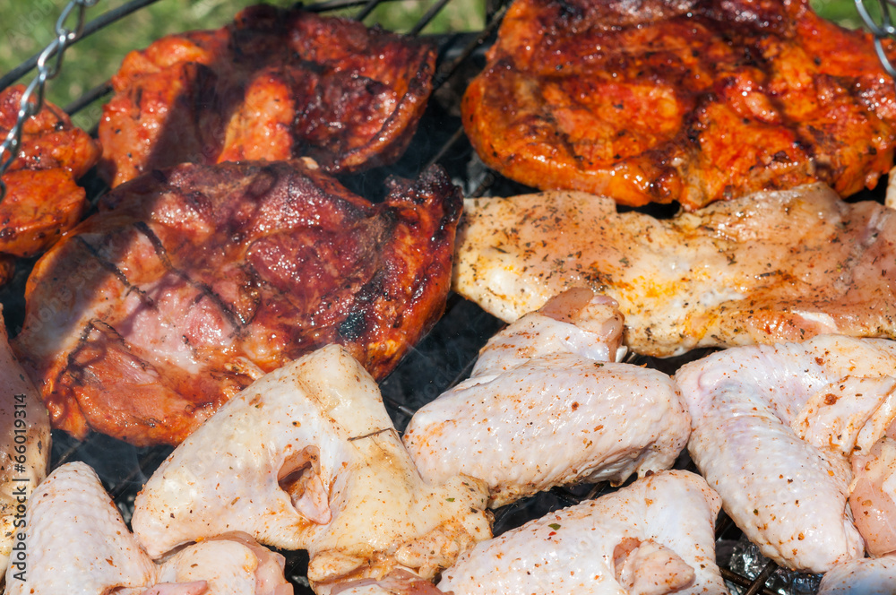 preparation for the barbecue -roast meat