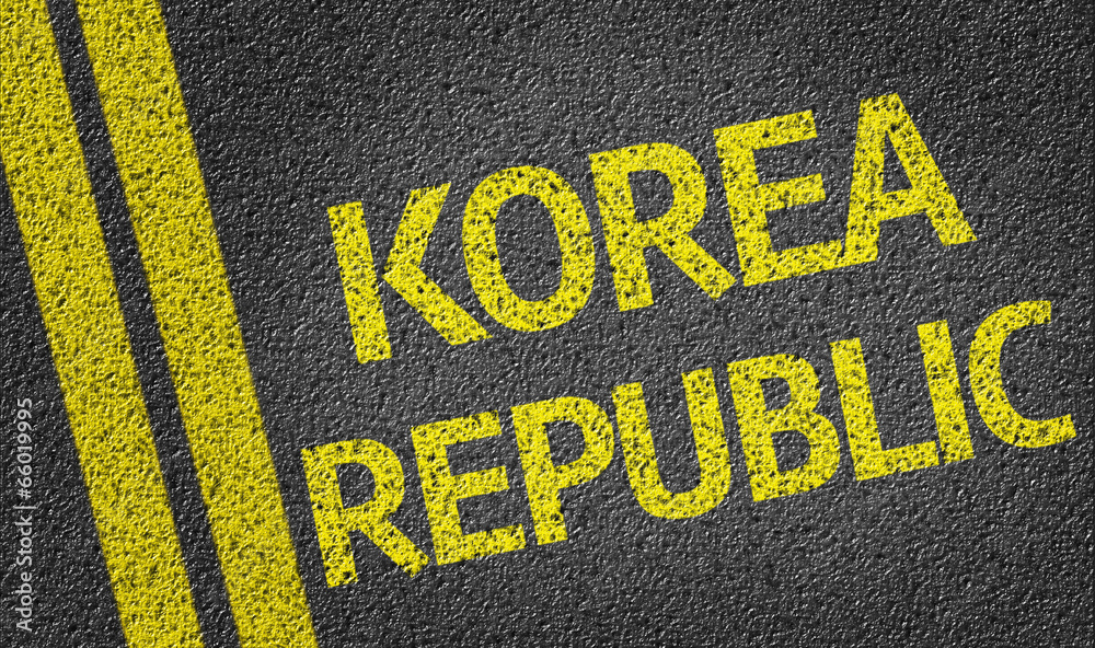 Korea Republic written on the road