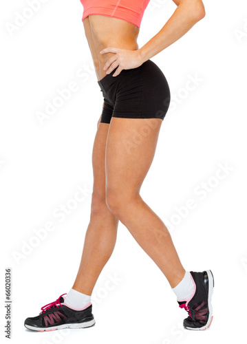 close up of female legs in sportswear