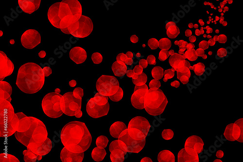 Bright red illustration on black background for design