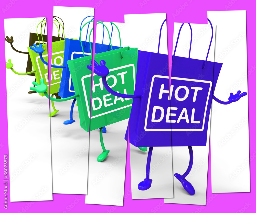 Hot Deal Shopping Bag that Shows Sales, Bargains, and Deals