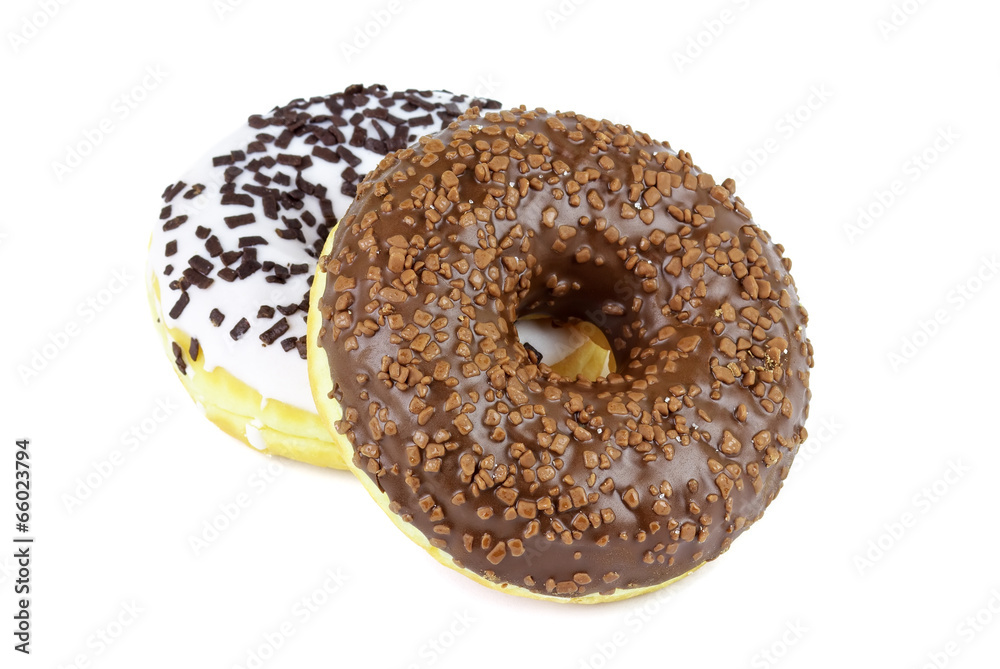 Delicious donuts isolated on a white background Delicious donuts isolated on a white background