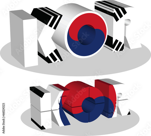 South Korean Flag in puzzle isolated on white background