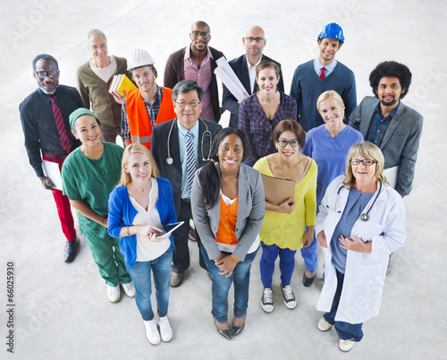 Group of Diverse Multiethnic People with Various Jobs