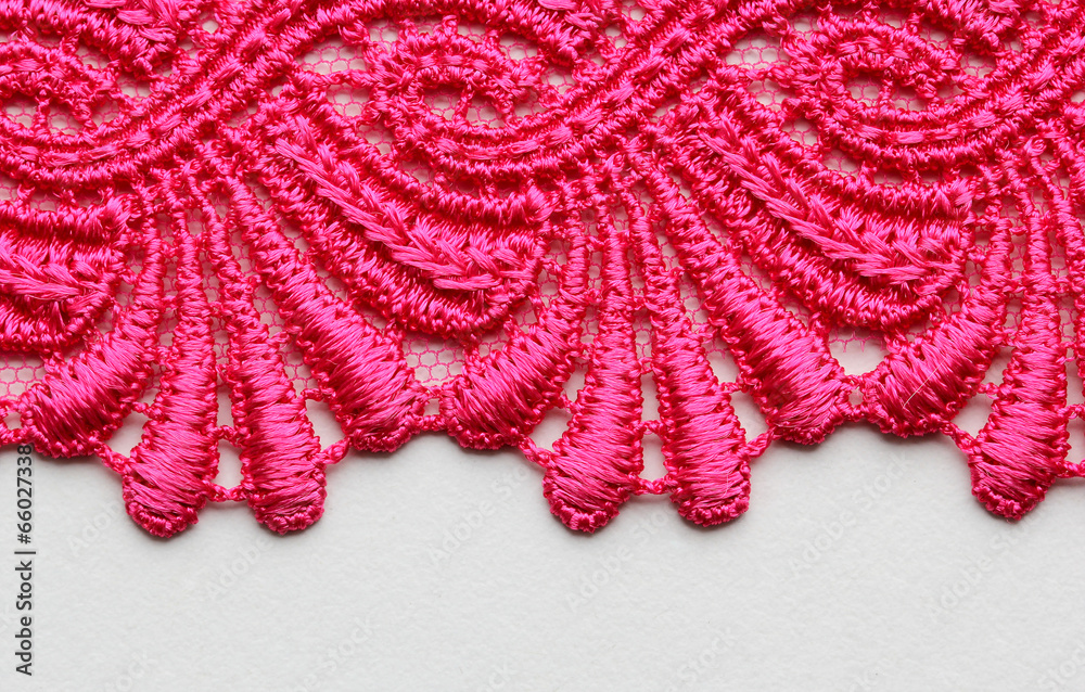 Obraz premium Pink lace material texture macro shot