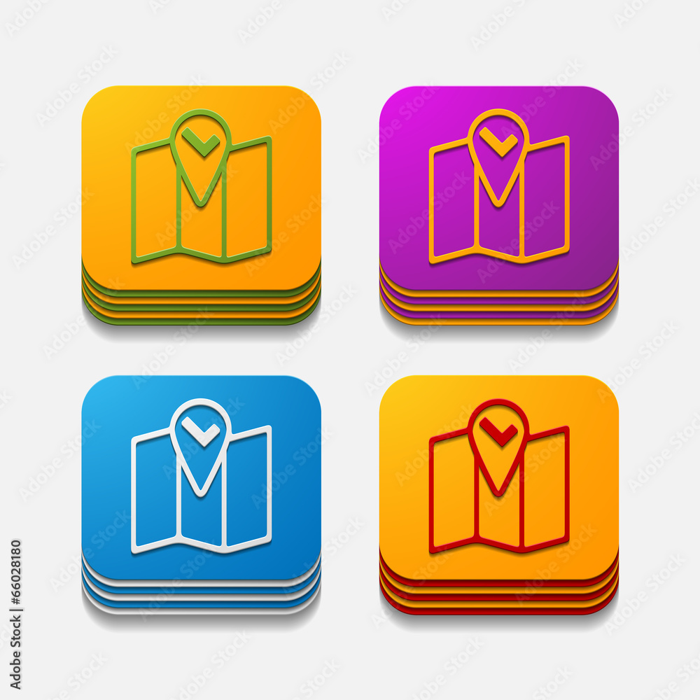 Fototapeta premium square button: navigator